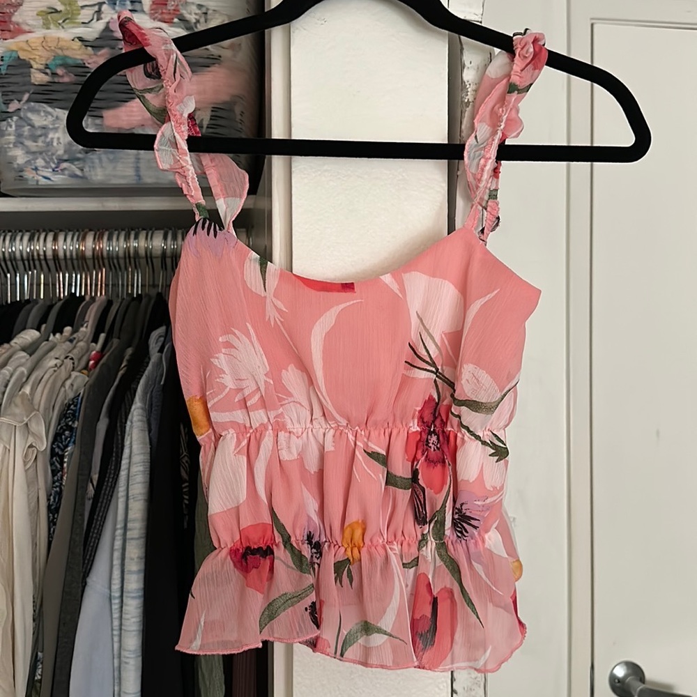 Keith Pink Flower Tank Top